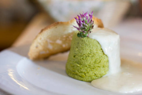 Flan avec du fromage fondue